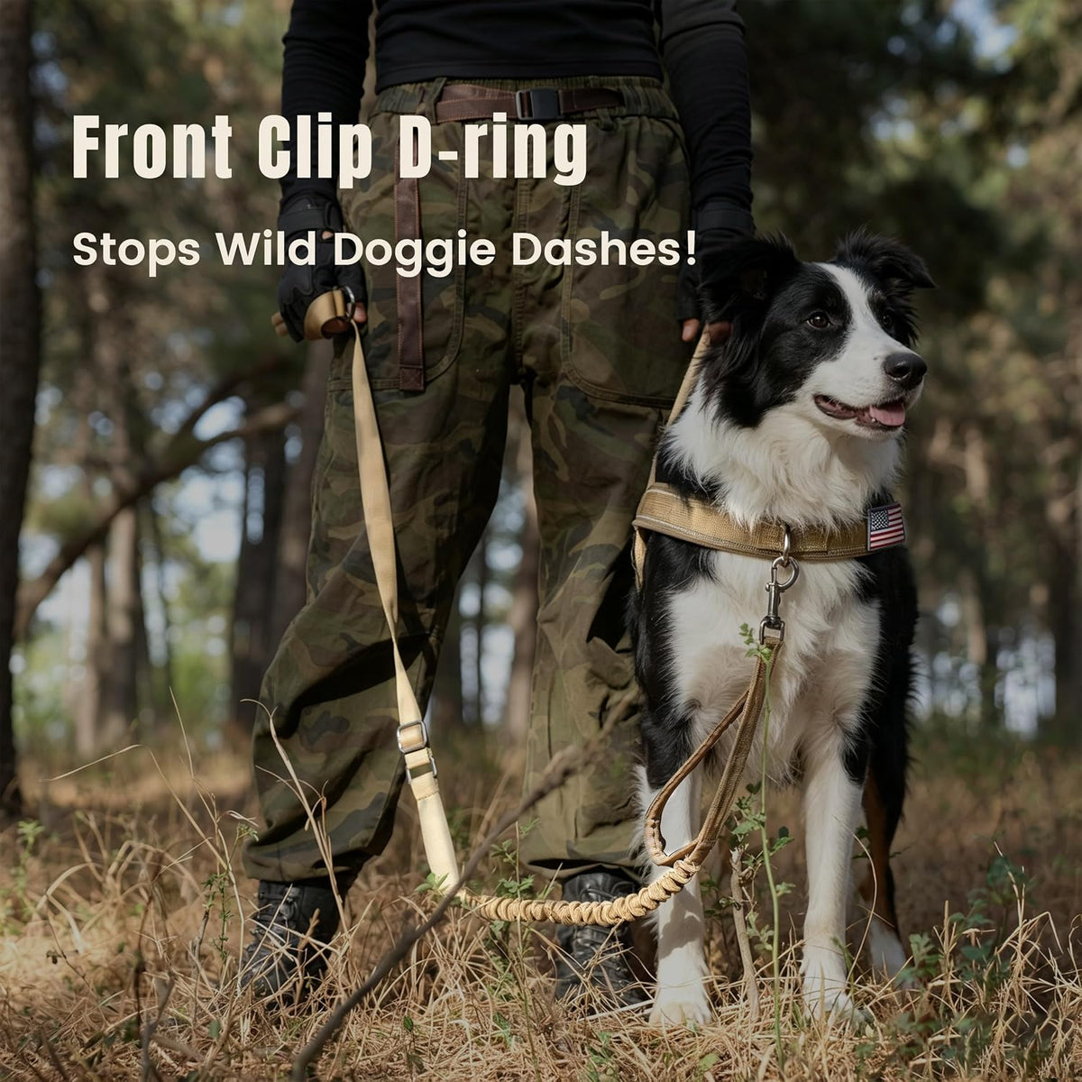 Forestpaw large no pull dog harness with wide handle, reflective strip and plush lining - view 3