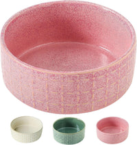 Ceramic Dog Bowl, Dogs Dish for Middle and Small Dogs, Puppy - Pink