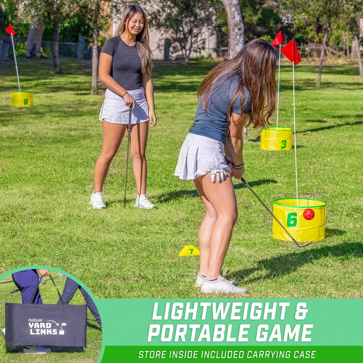 GoSports Yard Links backyard golf game with buckets, flags and oversized balls - view 11