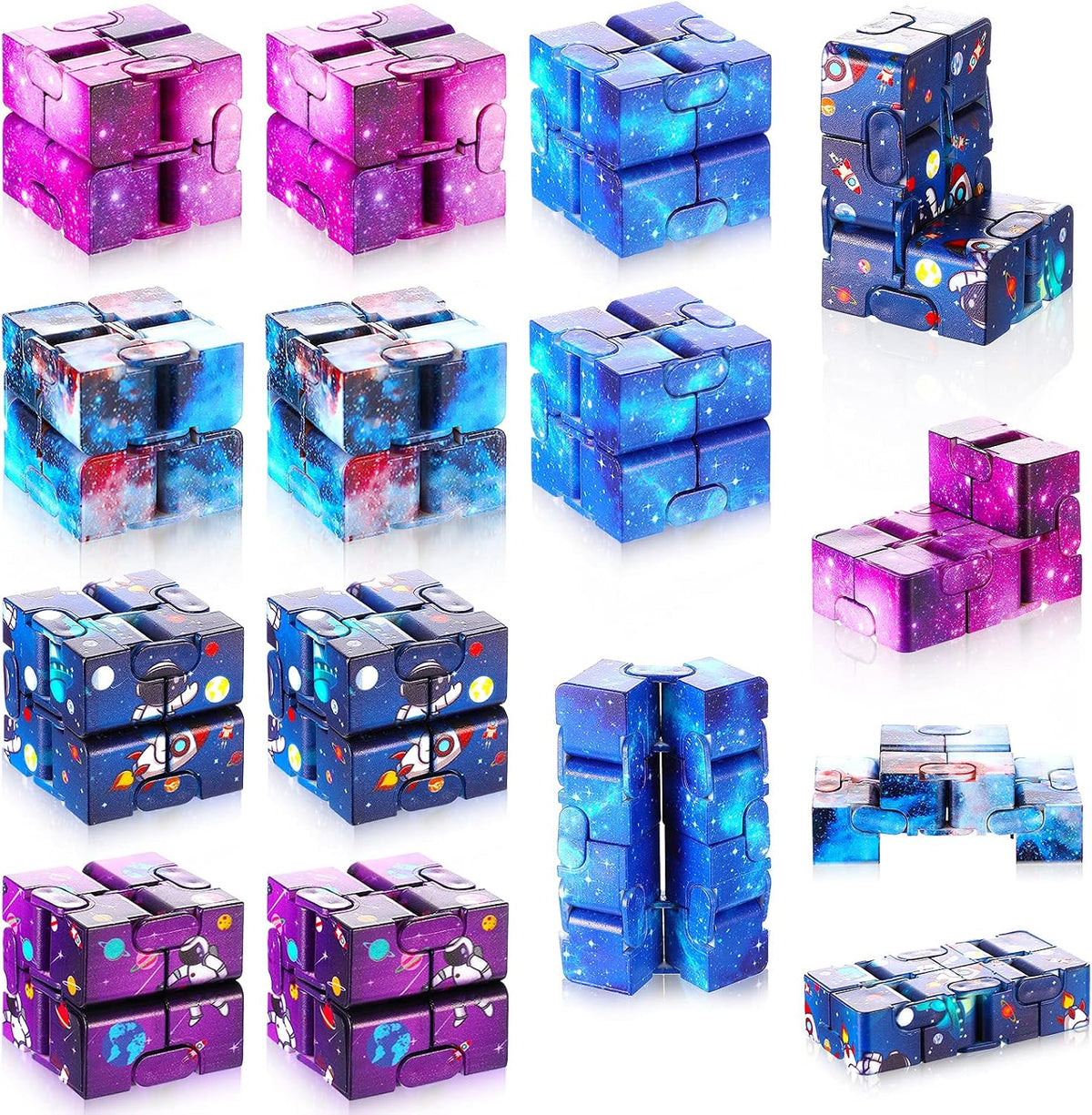 Zhanmai 20 Pieces Galaxy Infinity Cube Fidget Sensory Toy - 10 / Fresh Style