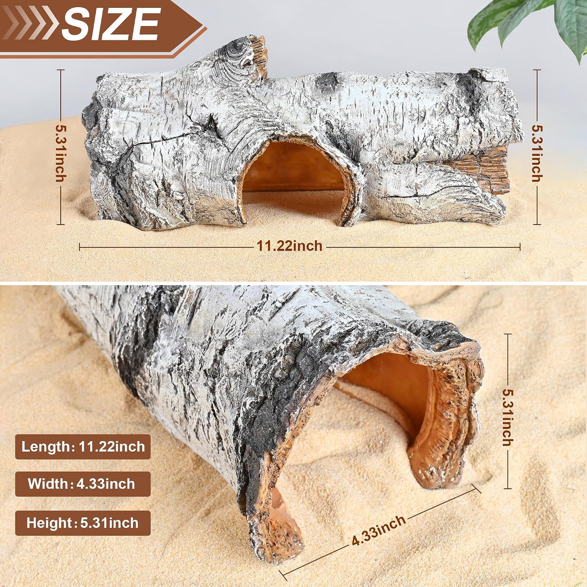 Reptile Hide Snake Cave Large Simulation Stone Resin Hideout Leopard - E-Large - image 2