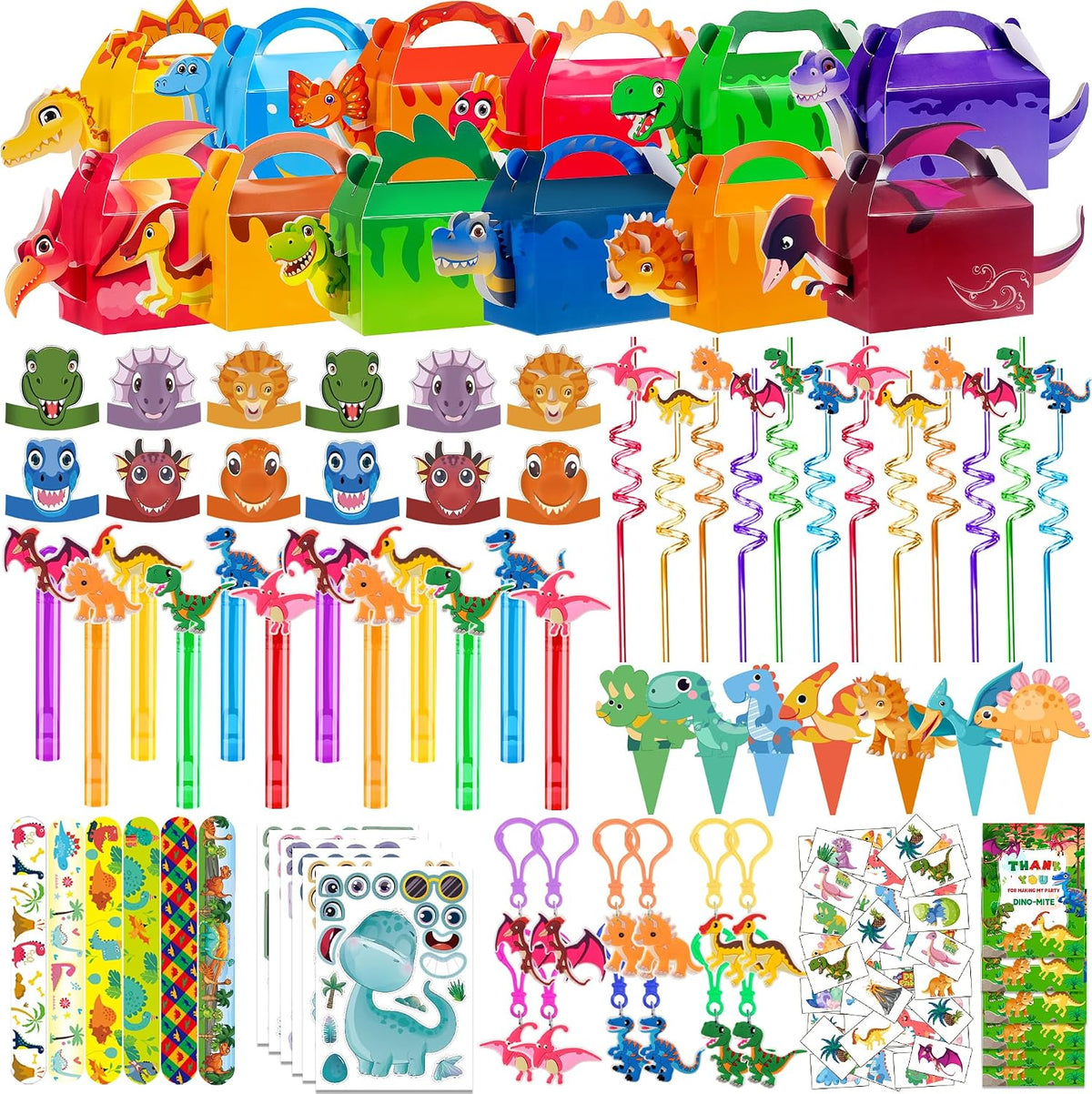 PLOUGVI 702PCS Halloween Party Favors Supplies Decorations - Dinosaur Party Favors