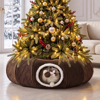 Cat Tunnel Bed for Indoor Cats - Brown / Standard - image 4