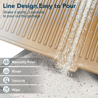 UPSKY Large Cat Litter Mat 31" x 24" Waterproof and Washable - 6.Khaki - image 4