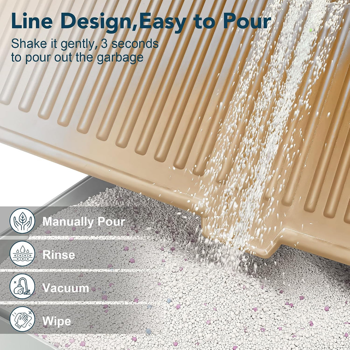 UPSKY Large Cat Litter Mat 31" x 24" Waterproof and Washable - 6.Khaki - image 4
