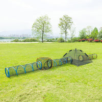 Cat Play Tunnel + Cube for Indoor and Outdoor, Cat Playpen - 3pcs Cube with 2 Tunnels - image 2