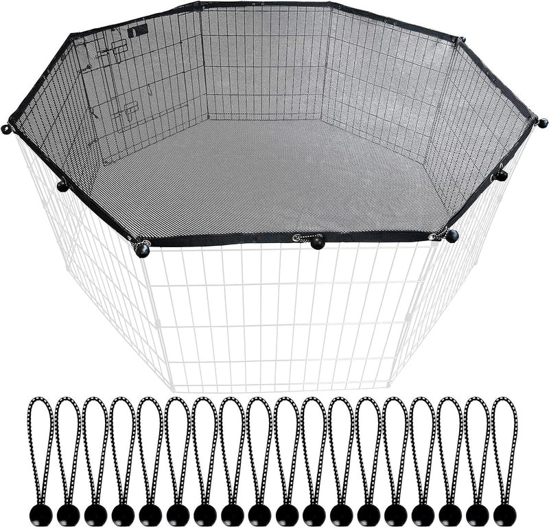 Universal Dog Playpen Cover with Sun/Rain Proof Top - 8x24"W Cover, Mesh