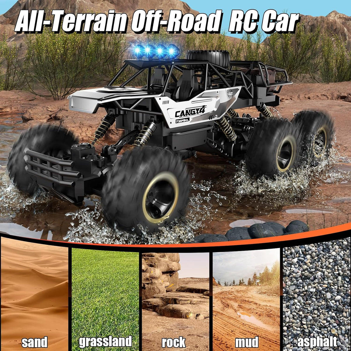 Jiakora RC Cars Remote Control Car 1:12 Off Road Truck - 6 Wheels Silver - image 2