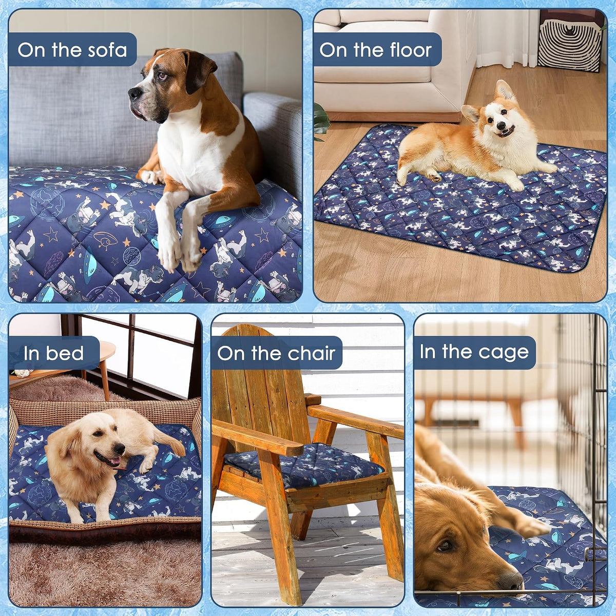 Dog Cooling Mat, Premium Lightweight Pet Cooling Blanket Bed Cover for Dogs, Cat, Puppies | Ice - Small / French bulldogs - image 4