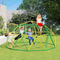 Costzon 8 ft climbing dome with slide for kids in green and yellow - view 3
