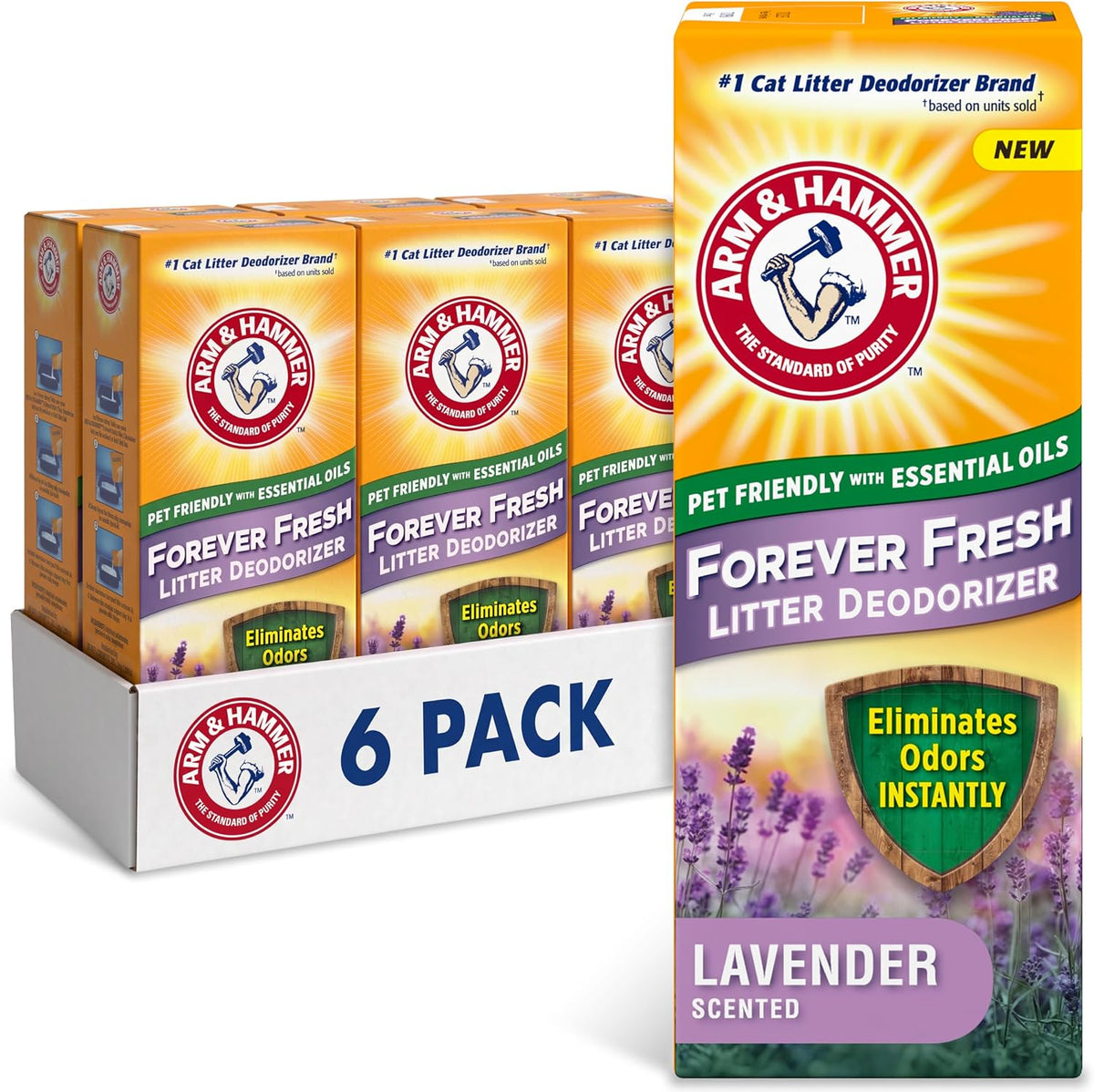 ARM & HAMMER Cat Litter Deodorizer Double Duty - Forever Fresh / 30 oz (Pack of 6)