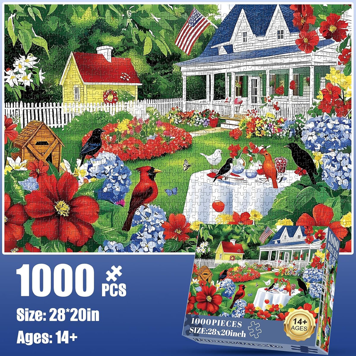 1000 Pieces Puzzle for Adults - Garden Scene - image 2