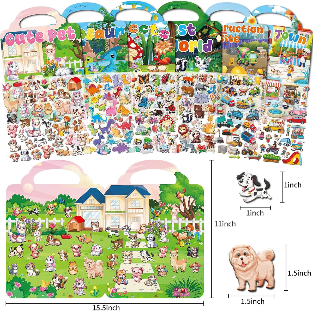 Kalysky 3 pack Halloween reusable sticker books for toddlers with handles - view 17