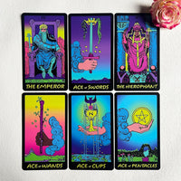 Jrskvaro colorful neon tarot cards deck with 78 cards and beginner guidebook - view 4