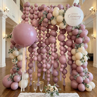 Pearl White Linking Balloons for Wedding Bride Shower Mermaid Party - Dusty Pink / 10 inch - image 4