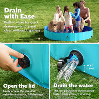 SLOOSH Foldable Dog Kiddie Pool - Blue / 71" x 12" - image 2