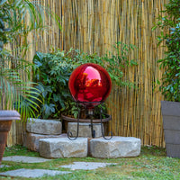 Alpine Corporation 10" Diameter Indoor Outdoor Glass Gazing Globe - Red / 10 Inch - image 2