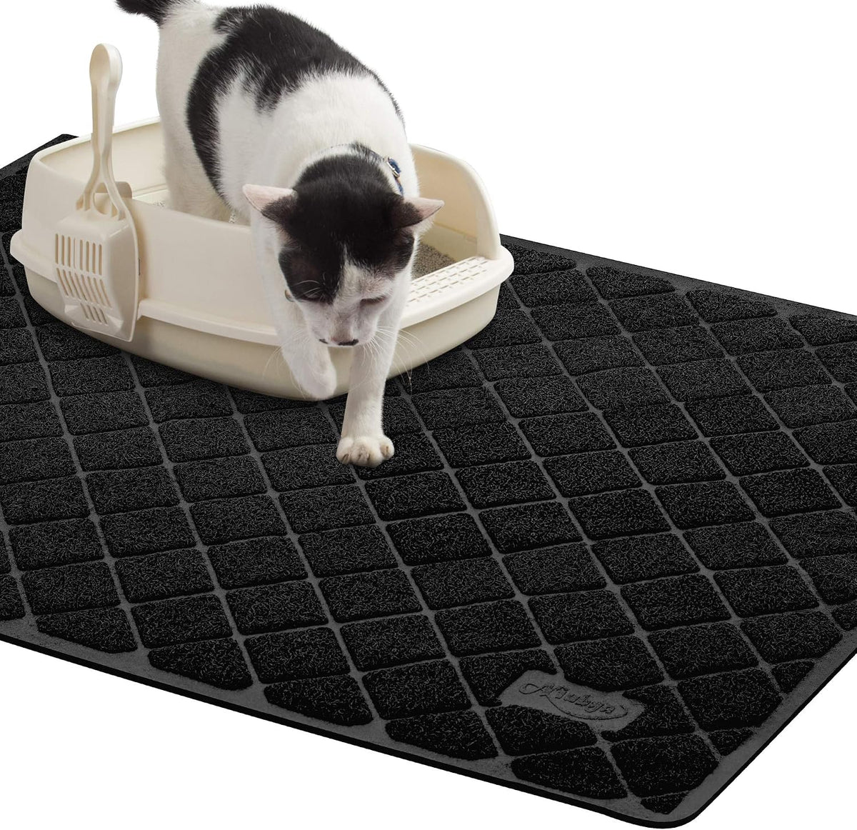 Niubya Premium Cat Litter Mat - Black / 1 Count (Pack of 1) / 47" x 35"