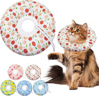 Soft Cat Recovery Cone, Adjustable E Collar for Small to Large Cats, Anti-Lick Wound Healing Collar for Kittens (Pink Cherry, Large)