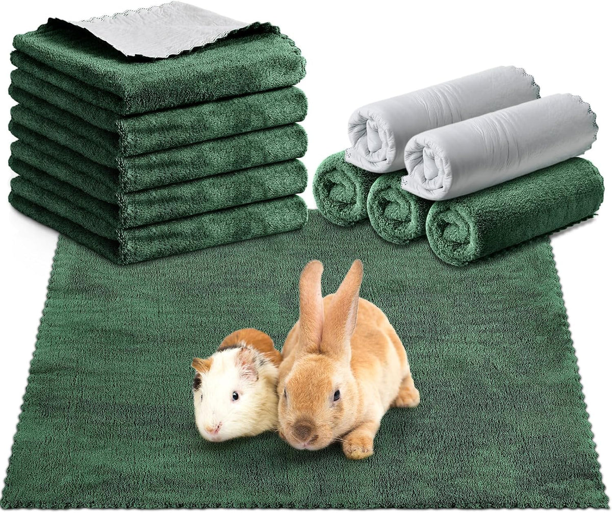SmoothNovelty 5 Pcs Waterproof Guinea Pig Cage Liner - Dark Green / 18" X 24" / Classic