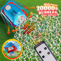 Upgraded Bubble Machine Outdoor Toys for Kids & Wedding Party – Fun for Kids & Family - Blue - image 3