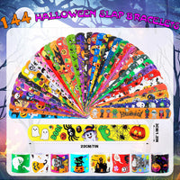 LUYI Halloween slap bracelets bulk pack with ghost, pumpkin, bat and witch designs - view 6