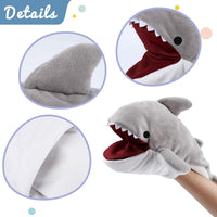 Hopearl white plush unicorn hand puppet with open movable mouth, 12 inches - view 9
