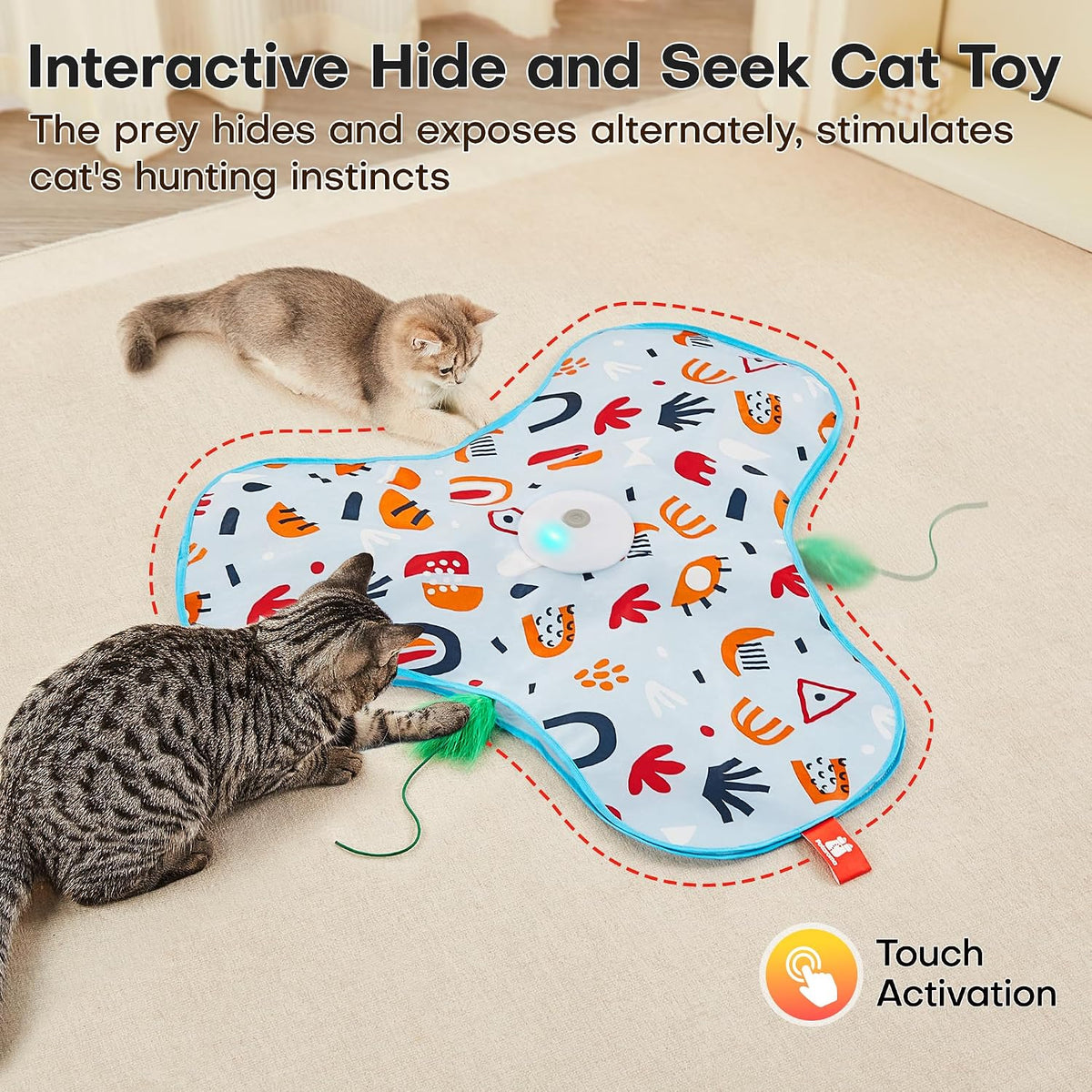 Potaroma Hide and Seek Interactive Cat Toys – Essentials for Cats - Floral Cover / 1 Count - image 2