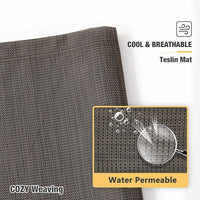 Veehoo Chew Proof Elevated Dog Bed - Cooling Raised Pet Cot - Silver Aluminum Frame and Durable Textilene Mesh Fabric, Unique Designed No-Slip Feet for Indoor or Outdoor Use, Brown, Large, CWC2003