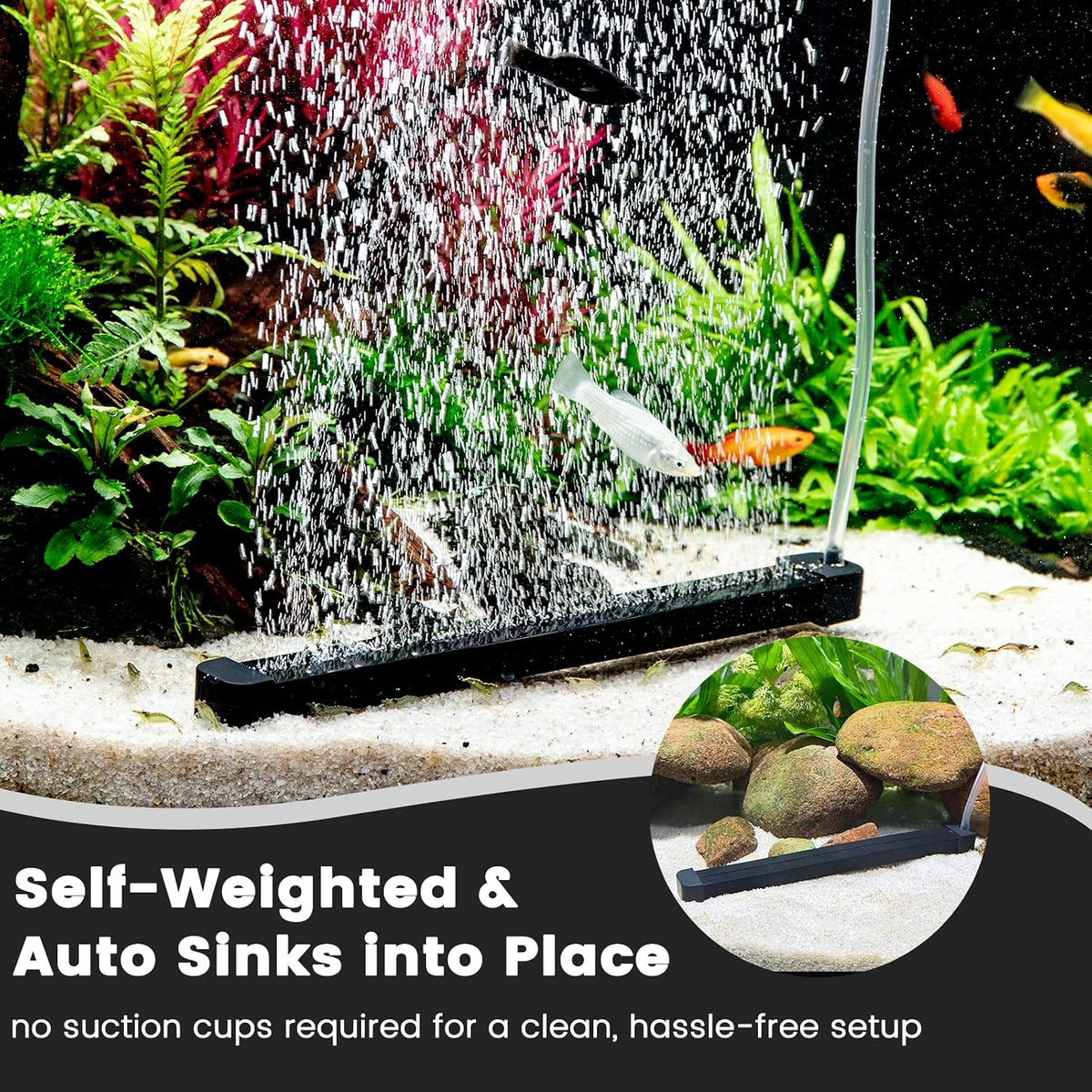 hygger Weighted Nano Mist Bubble Wall Bar - 9.8 Inch - image 2