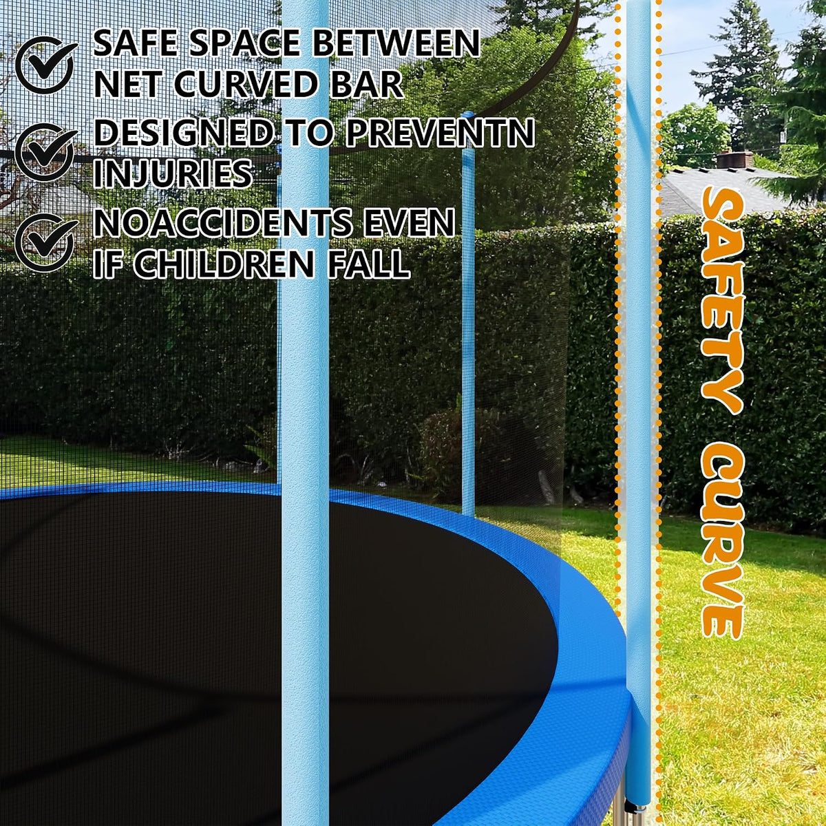 ALTLER 12 FT outdoor trampoline with safety enclosure and ladder - view 7
