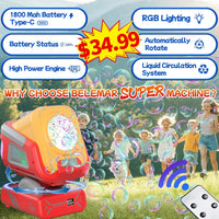 Upgraded Bubble Machine Outdoor Toys for Kids & Wedding Party – Fun for Kids & Family - Red - image 2