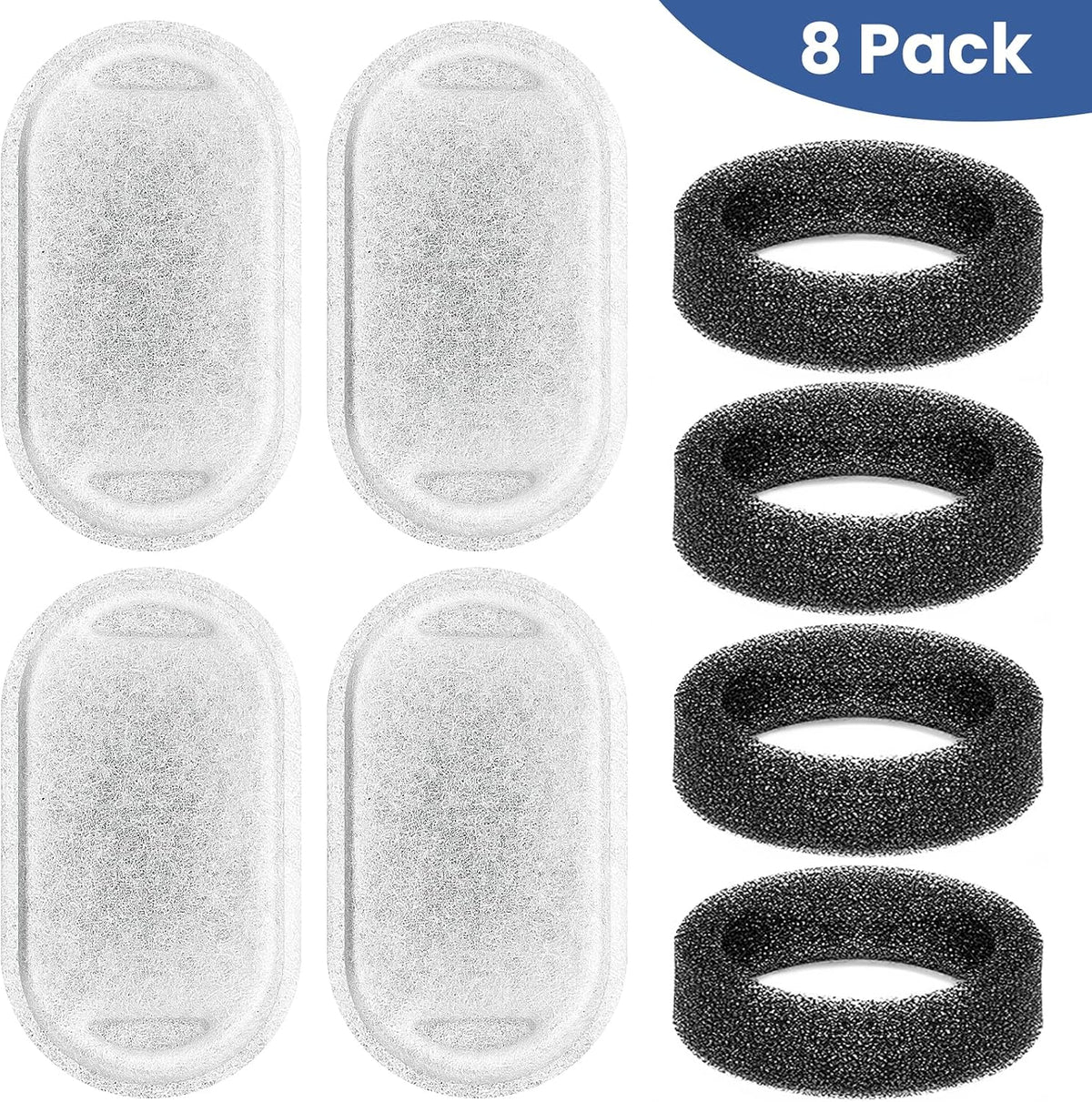 Cat Water Fountain Filter Replacement - 4 Cat Filters & 4 Sponges - image 2