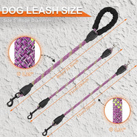 Double Dog Leash, No Tangle, Detachable360° Swivel - Purple / S (8-45 lbs) - image 3