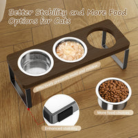 Elevated Cat Bowls with 3 Stainless Steel Bowls - Walnut 1 PACK - image 4