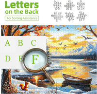 Halloween Puzzle 500 Piece with Lettered for Adults Gift - 1000piece - Lakeside Calm - 27.5x19.7" / Merry Xmas - image 2