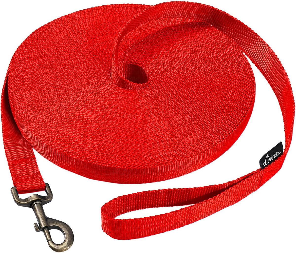 Hi Kiss Dog/Puppy Obedience Recall Training Agility Lead - 15 Feet / T4:Large Dog Thicken red