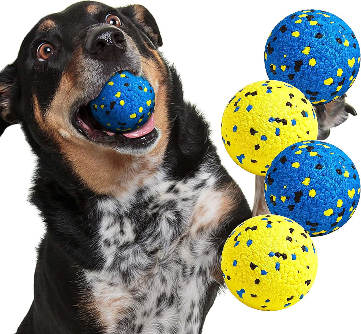 Kimee Dog Balls Tennis Balls Dog Chew Toys for Aggressive Chewers - 4 Balls (2.75in)