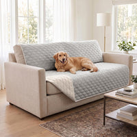 Waterproof Couch Cover, Washable Dog & Pet Furniture Protector - Lightgrey+cream / 52x82 Inches