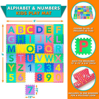 ProSource Kids Foam Puzzle Floor Play Mat with Shapes & Colors 36 - ABC & 123 - image 2