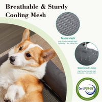 TJSOULER Cooling Elevated Dog Bed with Pillows - M(35x26x8)Inches / Deep Grey - image 3