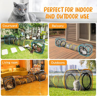 Cat Play Tunnel + Cube for Indoor and Outdoor, Cat Playpen - 3pcs Run tunnel with 2Cube - image 2