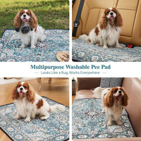 Washable Pee Pads for Dogs, Reusable Puppy Pads 36"x 41" 2 Pack – Essentials for Dogs - Medallion Blue / 48"*48"(Pack of 2) - image 3