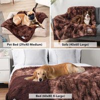 PetAmi Waterproof Dog Blanket for Couch Protector Pet Throw - Tie-dye Brown / Queen (90x90) - image 3