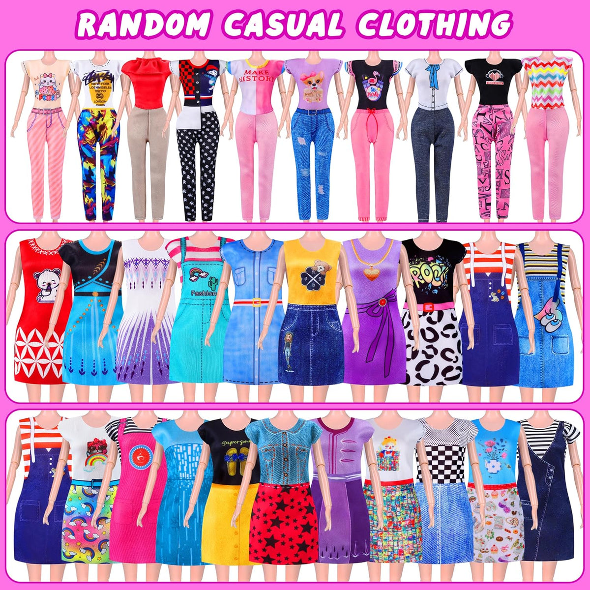 135 Pcs Doll Clothes and Accessories with Doll - MT002A - image 4