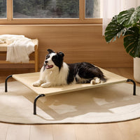 Bedsure Outdoor Elevated Cooling Dog Bed Large Sized Dog - Khaki / 49"L x 31.5"W x 8"Th - image 2