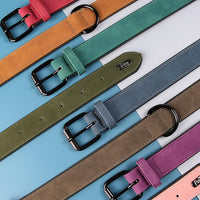 Didog Soft Padded PU Leather Dog Collar, Breathable and Adjustable Dog Collars for Medium Dogs, Comfortable for Daily Walk, Green, L Fit Neck 13-17"(22-44 lbs)