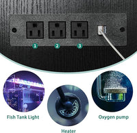 YITAHOME 90-120 Gallon Reptile Tank Stand with Power Outlet & LED Light, Heavy Duty Aquarium Stand w Accessories Storage Cabinet - Metal Fish Tank Stand for Turtle, Reptile, 2000LBS Capacity, Black