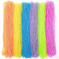 100PCS Bead Necklace, Gold Mardi Gras Beads Party Stuff - Transparent 6 Colors