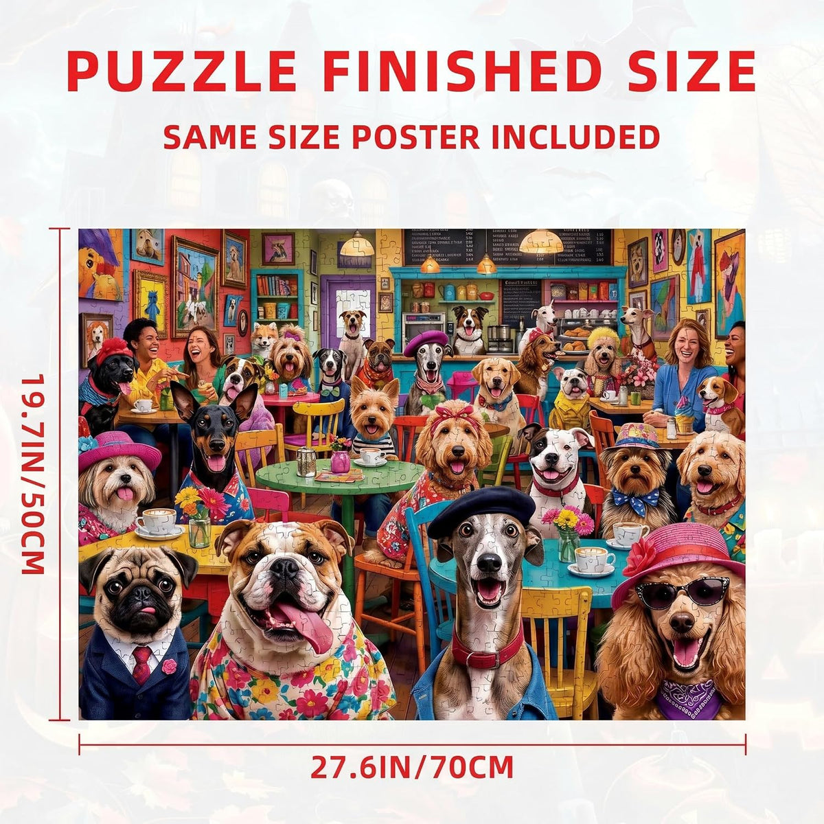 Nattork Jigsaw Puzzle 1000 Pieces for Adults - Dog Coffee - image 2